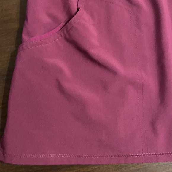 Cherokee Wine Mock Wrap Top Scrubs Size XS - Picture 5 of 10